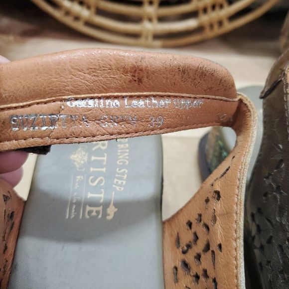 NWOB L'Artiste Suzietta Slingback Sandal Weave Basket Wedge Leather Boho 8.5/39 - Picture 10 of 12